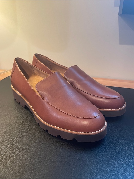 Vionic Shoes - Vionic Chestnut Brown Leather Lug Sole Loafers